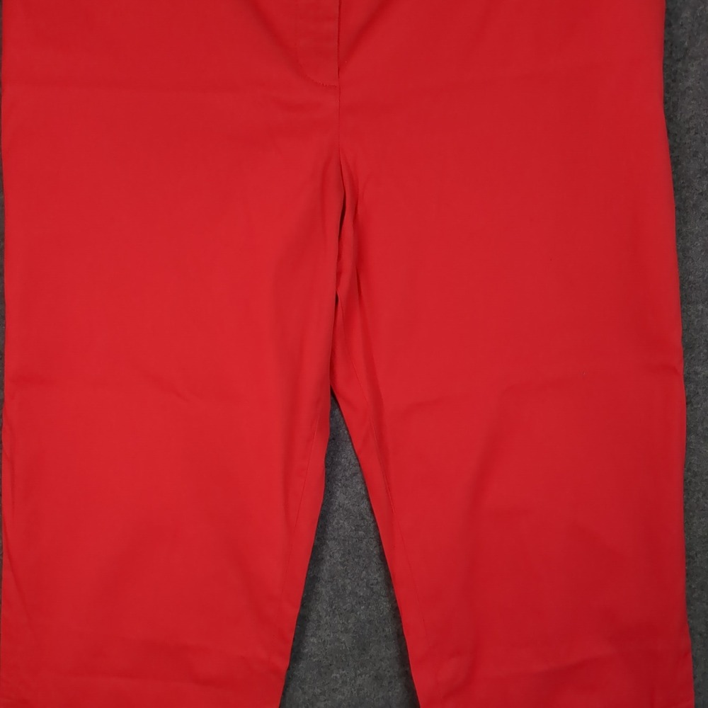 Talbots Perfect Skimmer Pants Womens 16 Red Cropped Capri Button Cuff NEW‎ - Picture 6 of 16